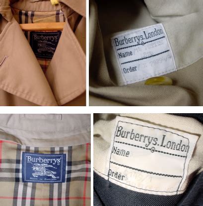 vintage Burberry labels examples